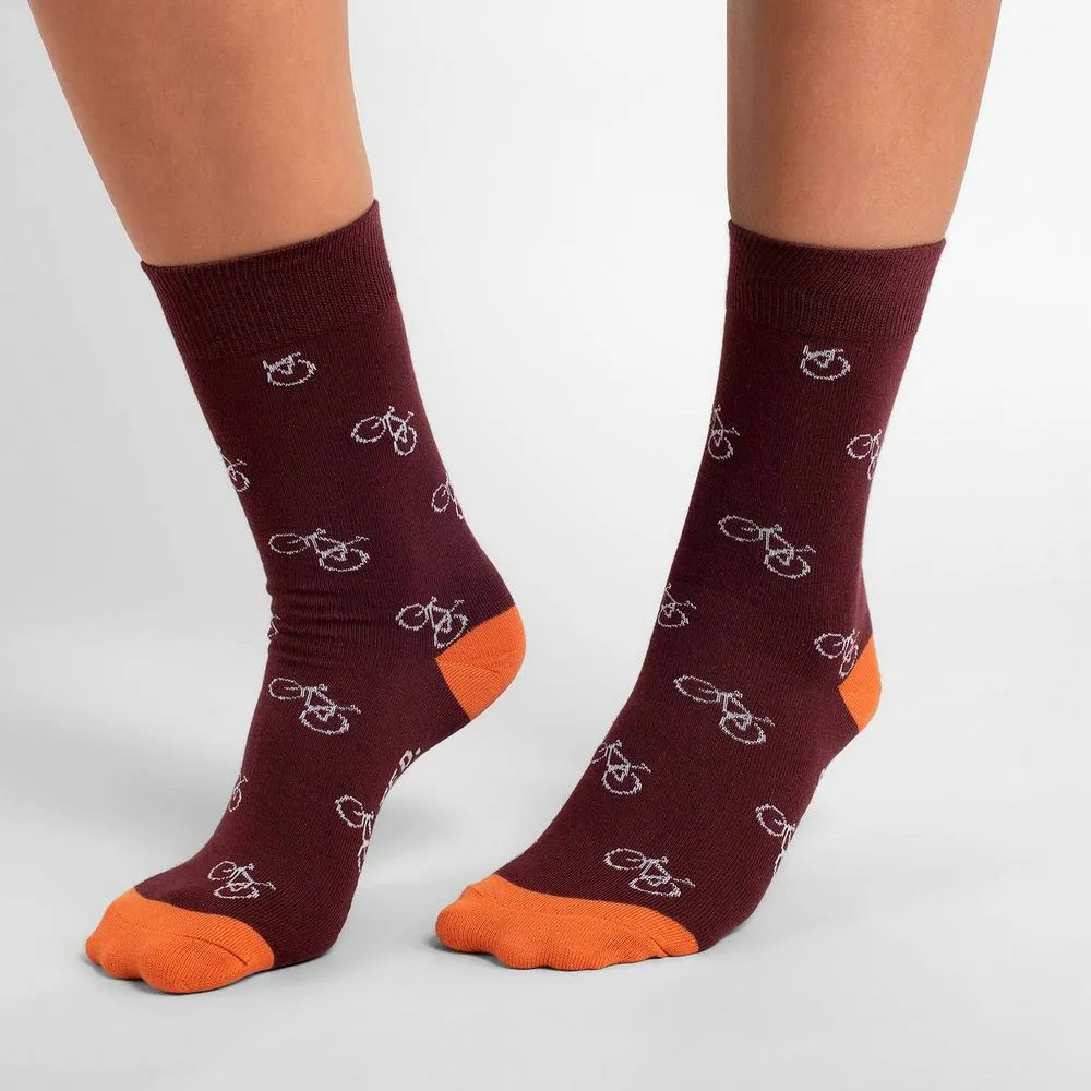 Носки Dedicated Sigtuna Bike Pattern Burgundy 36-40 - фото 1