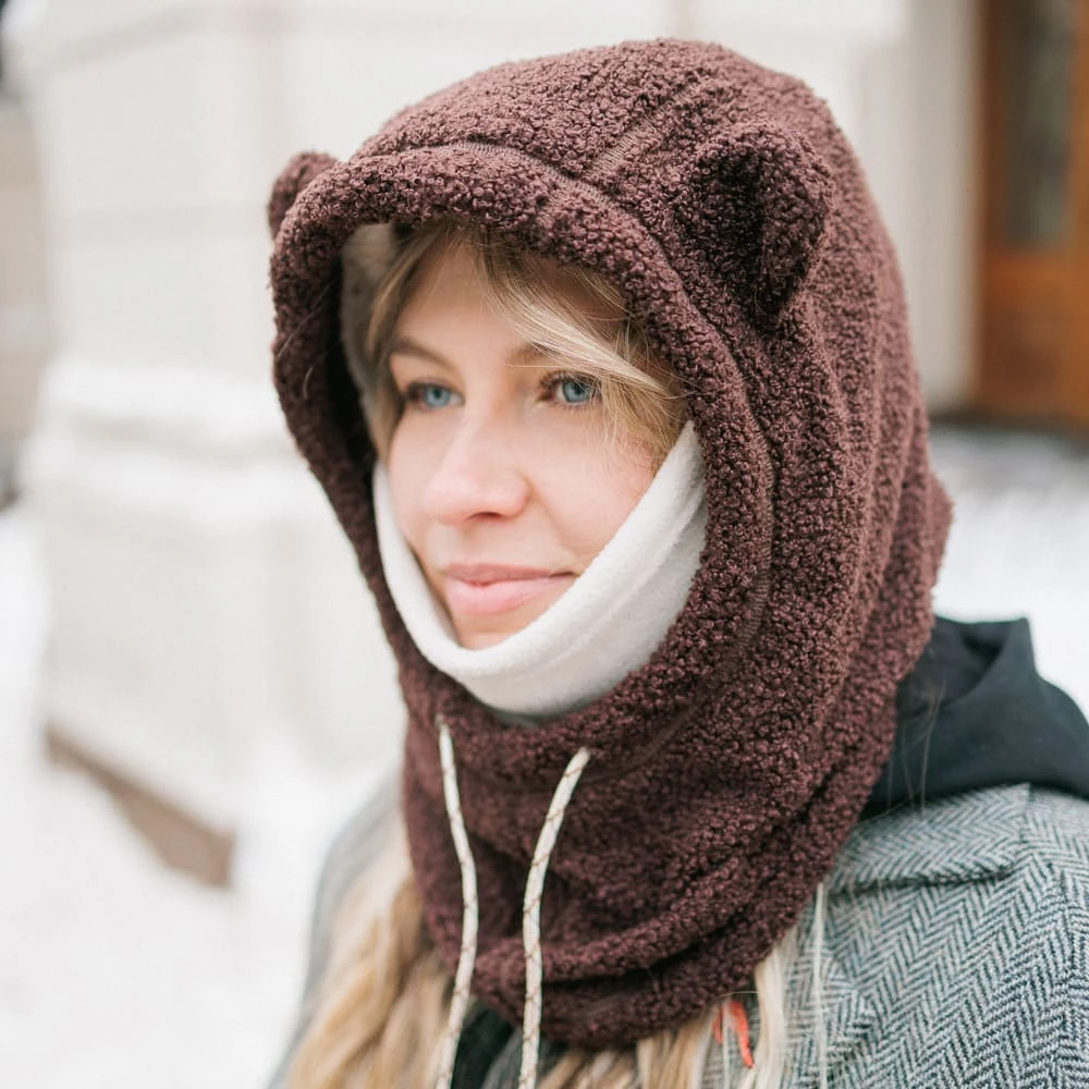 Капюшон Friend Function барашковый коричневый с ушками - фото 2