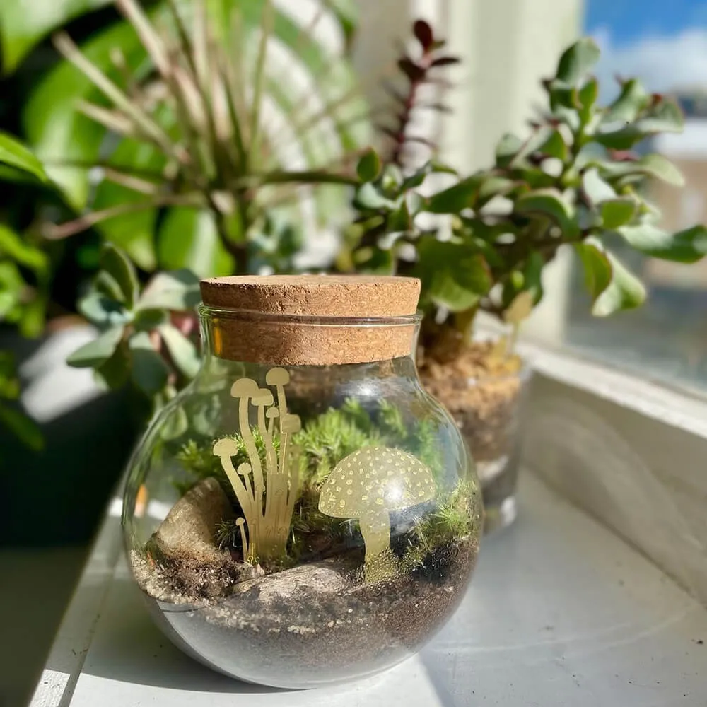 Набор украшений для горшка Another Studio Мини-грибы латунные (4 шт) - фото 6