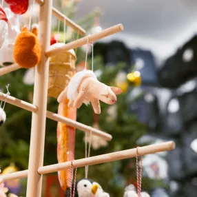 Ватная елочная игрушка - Свинка в юбочке