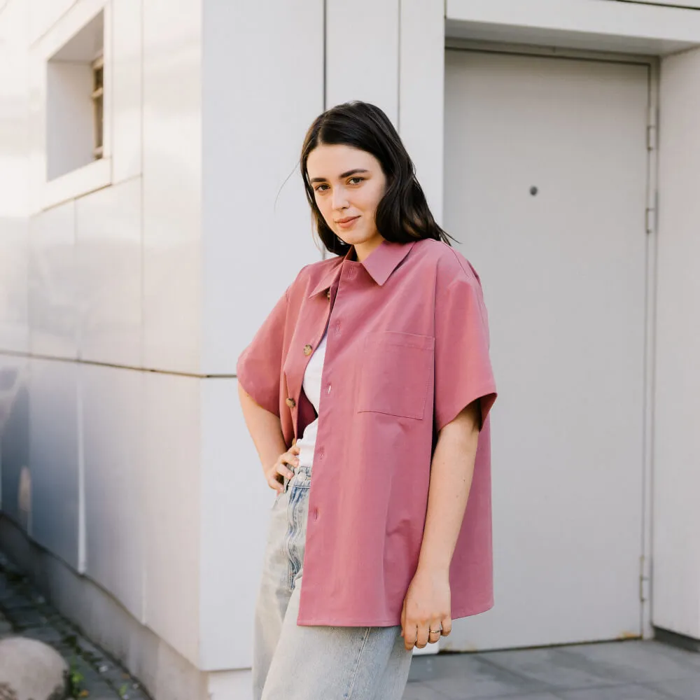 Рубашка с короткими рукавами Friend Function розовая - фото 11