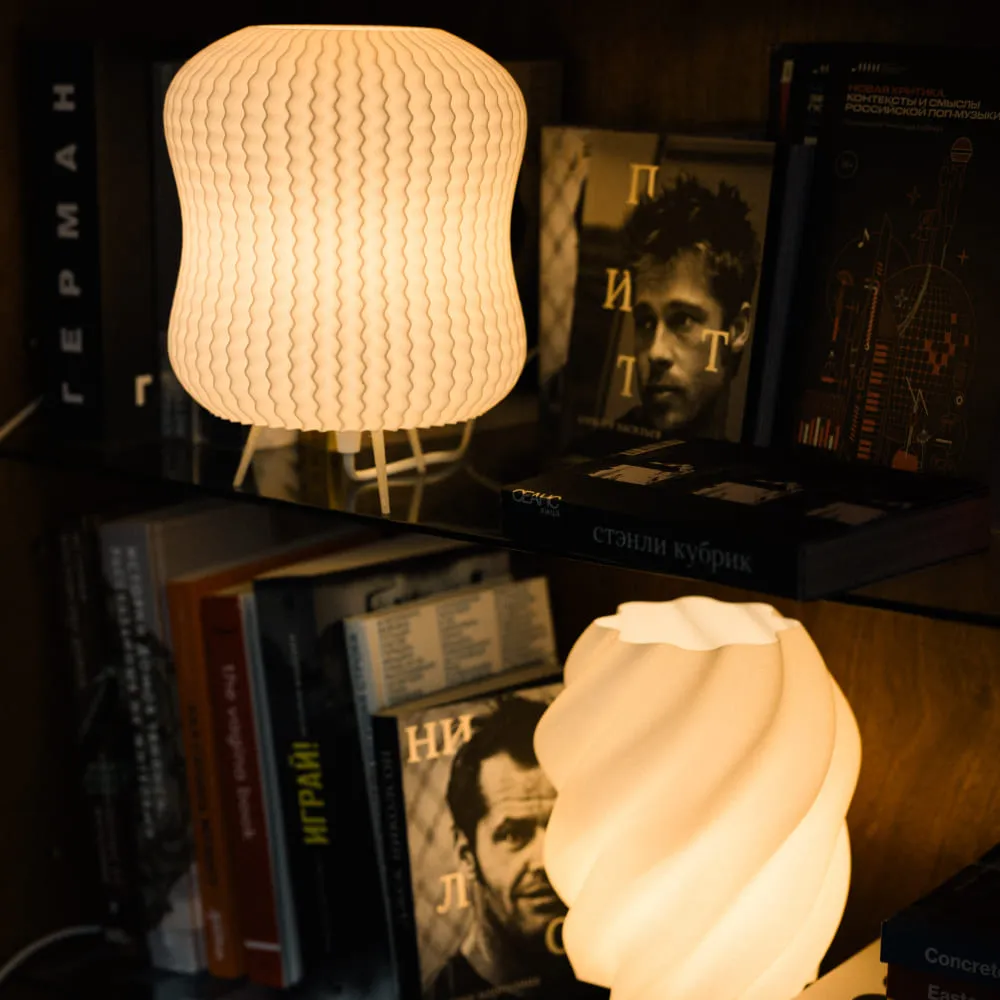 Светильник Mana Fabric Ива на белой подставке - фото 15