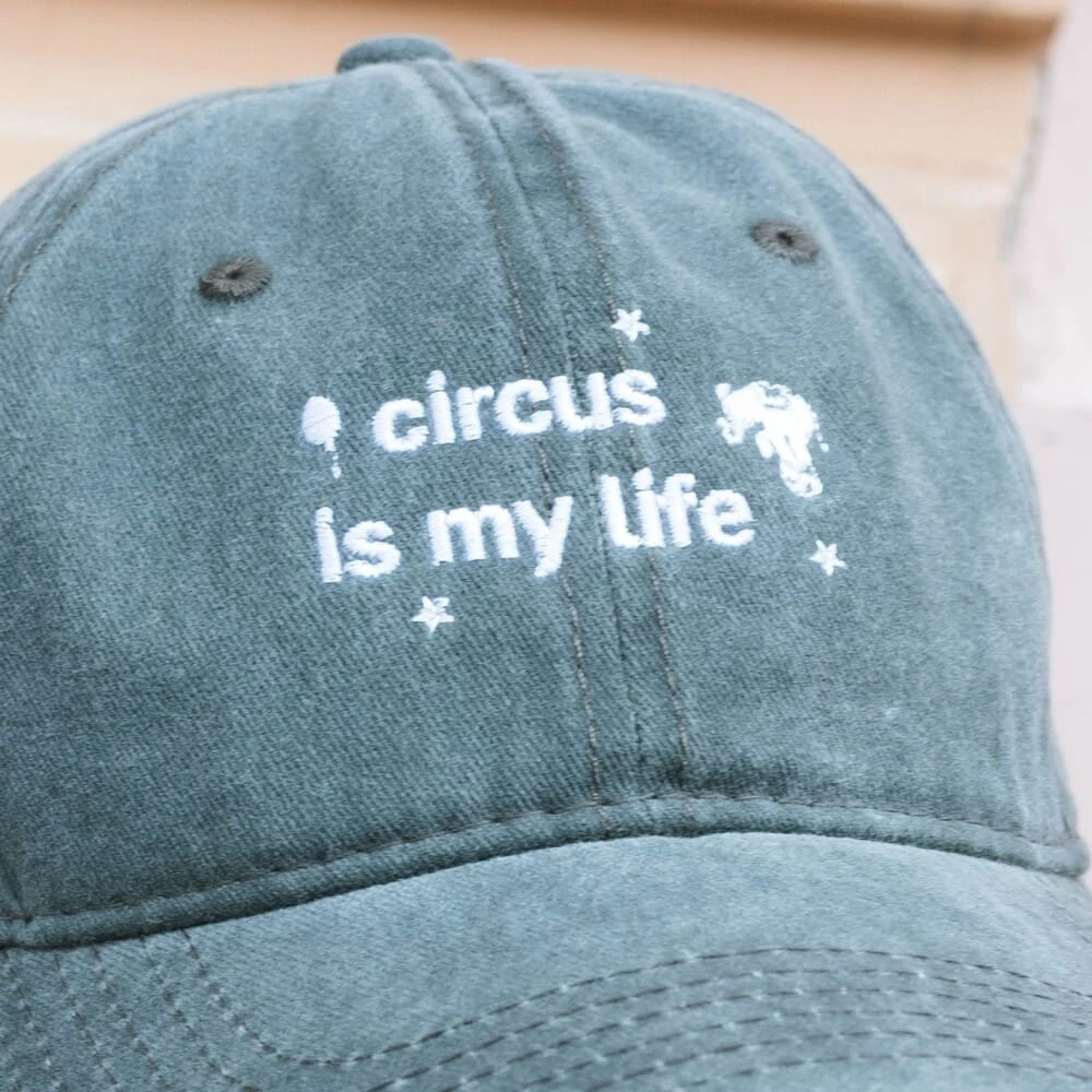 Бейсболка Faded с вышивкой circus is my life зеленая - фото 2