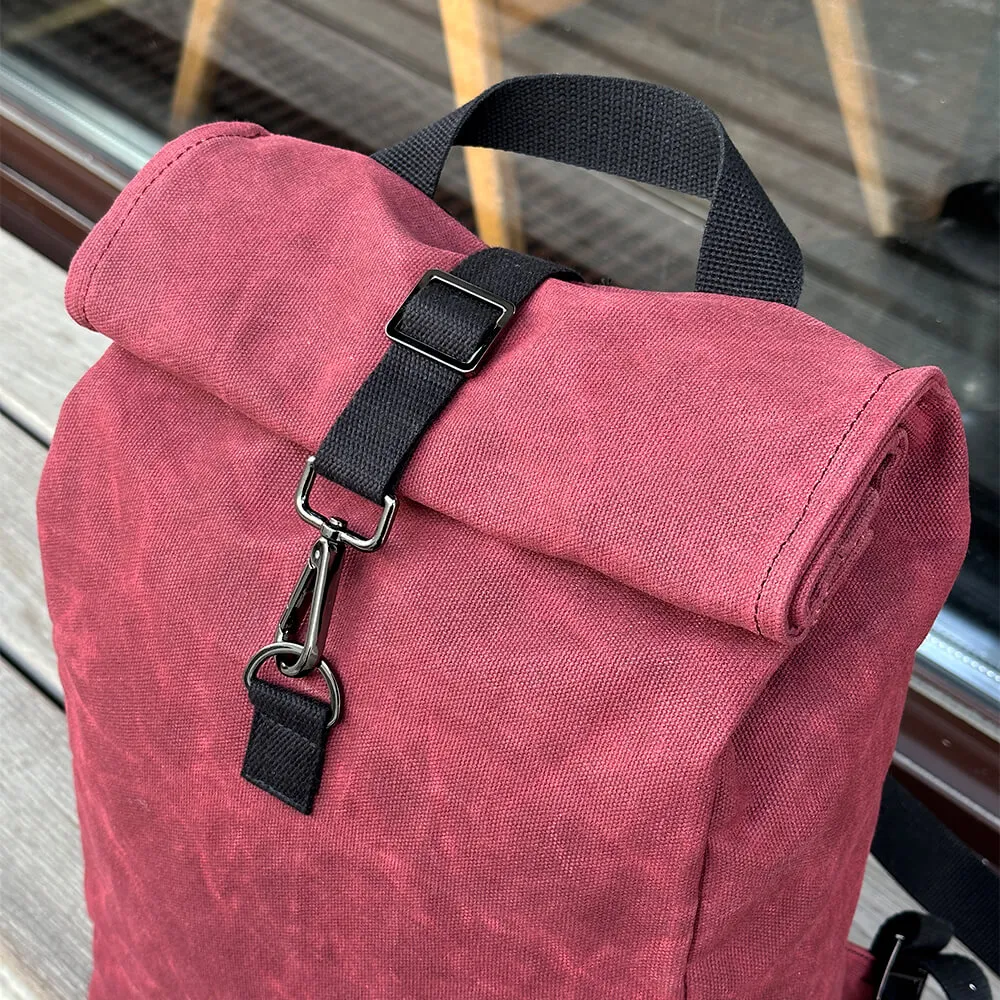 Рюкзак роллтоп из канваса Friend Function Mini винный - фото 3