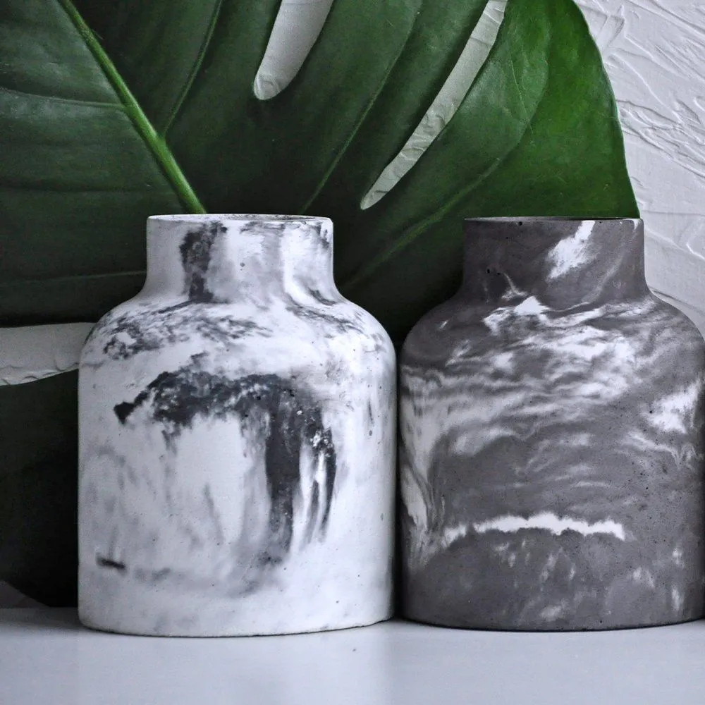 Ваза CONCRETE COLOR Viva светлый мрамор - фото 2
