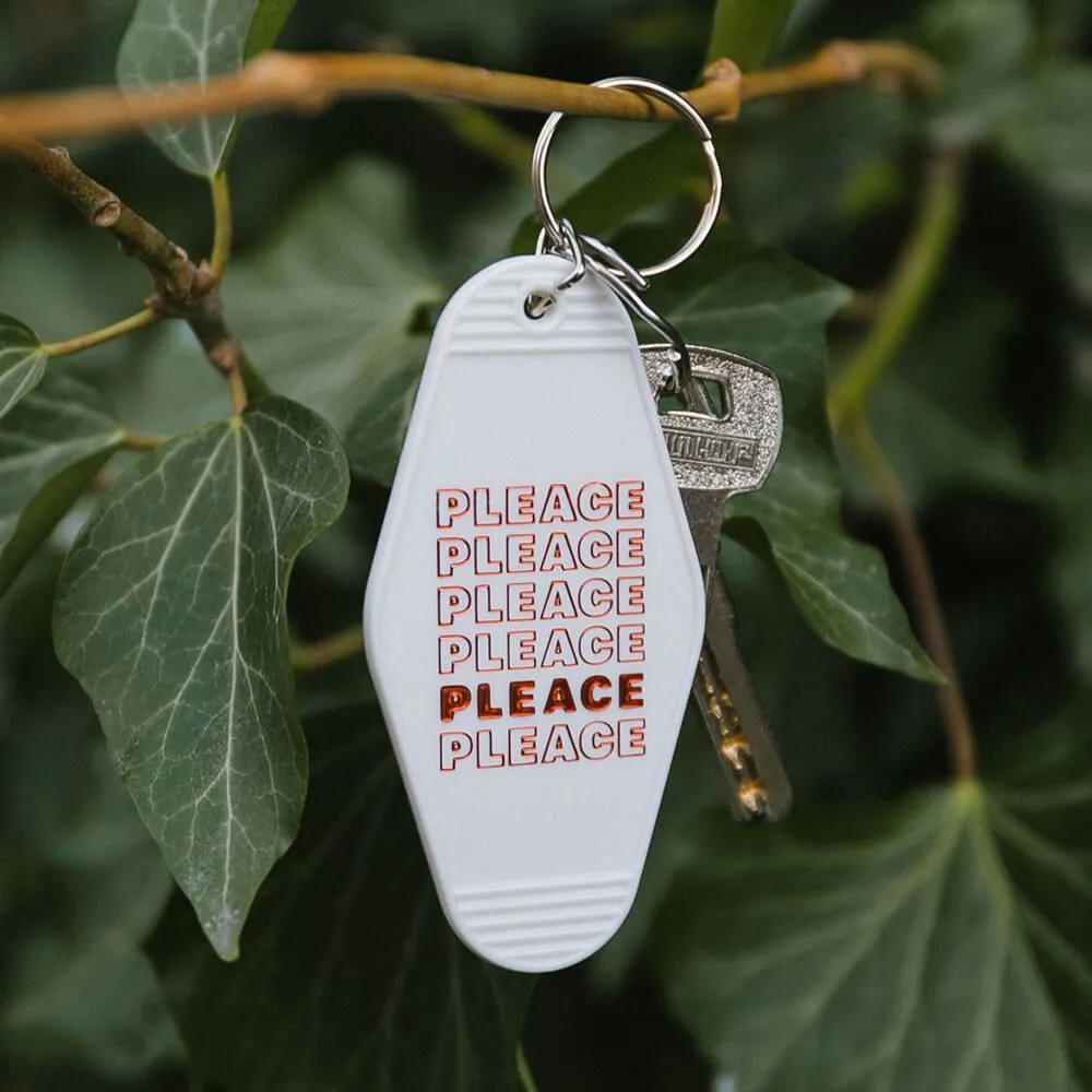 Брелок на ключи Friend Function PLEACE белый - фото 1