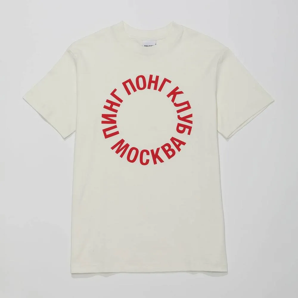 Футболка женская Ping Pong Club Moscow Cyrilic белая - фото 1