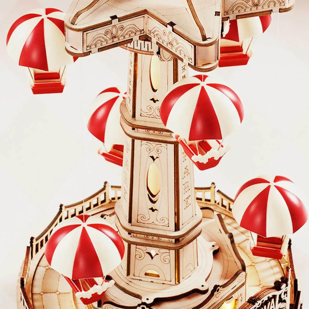 3D-пазл + музыкальная шкатулка Robotime Parachute Tower - фото 7