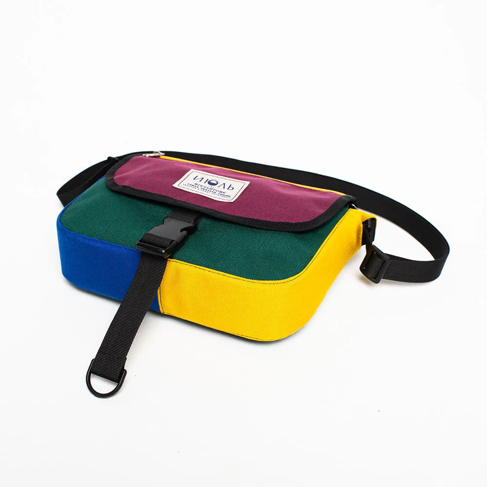 Сумка iyulstore Square Color block бордово-зелёная - фото 6