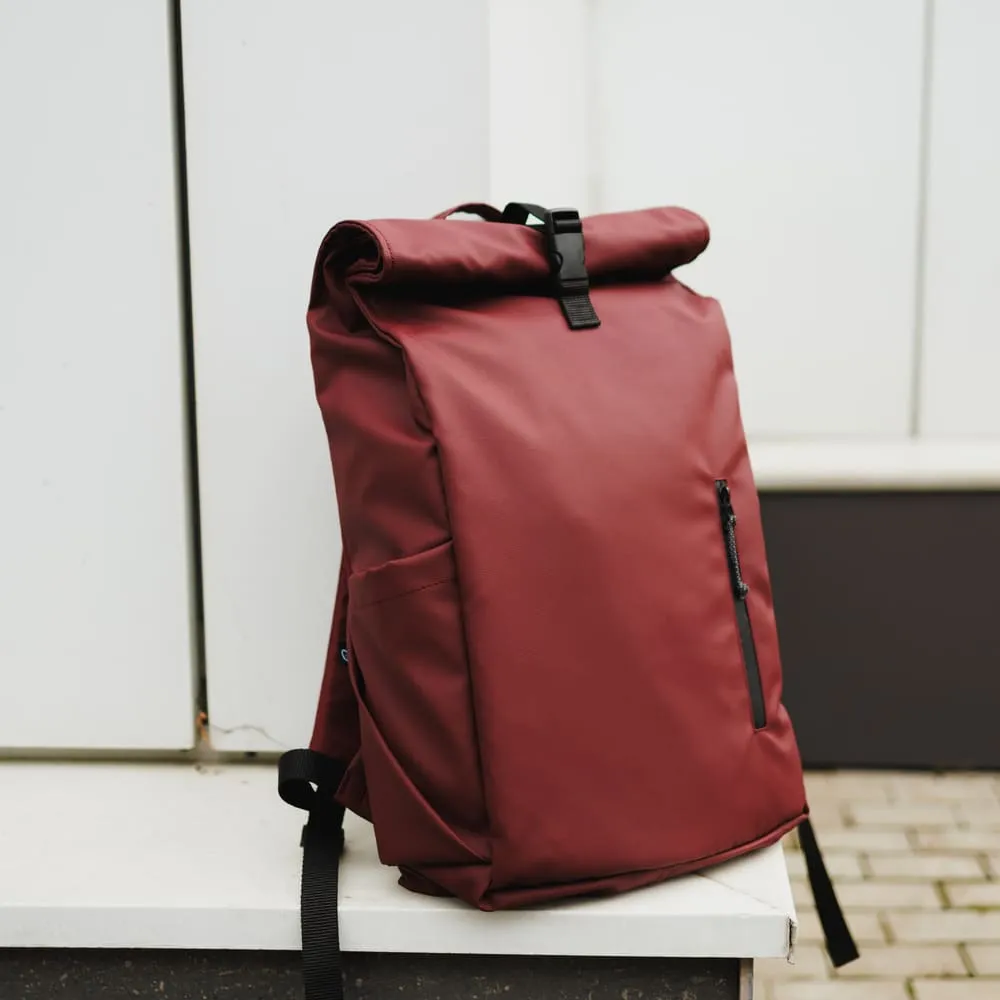 Рюкзак роллтоп Friend Function прорезиненный бордовый - фото 1