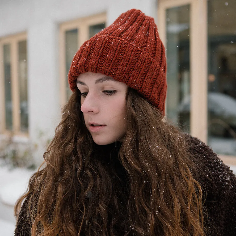 Шапка шерстяная Friend Function Крупной Вязки Терракотовая - фото 2