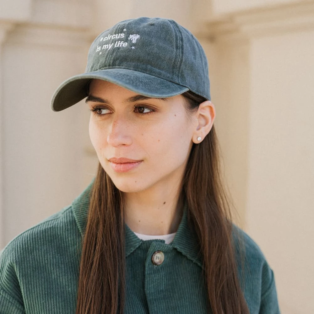 Бейсболка Faded с вышивкой circus is my life зеленая - фото 3