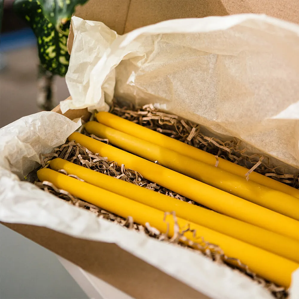 Классическая столовая свеча из пчелиного воска - набор 5 шт - фото 8