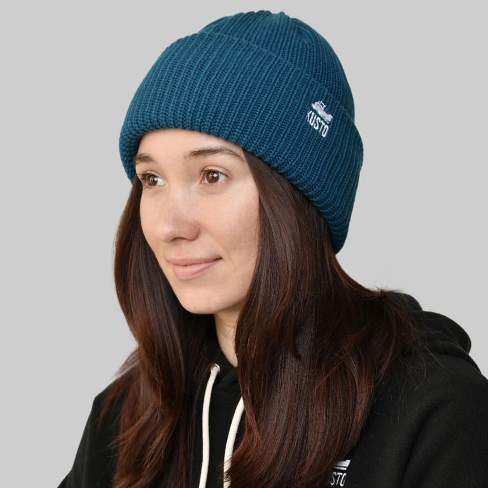 Шапка Kusto Heat Морская Волна с вышивкой - фото 2