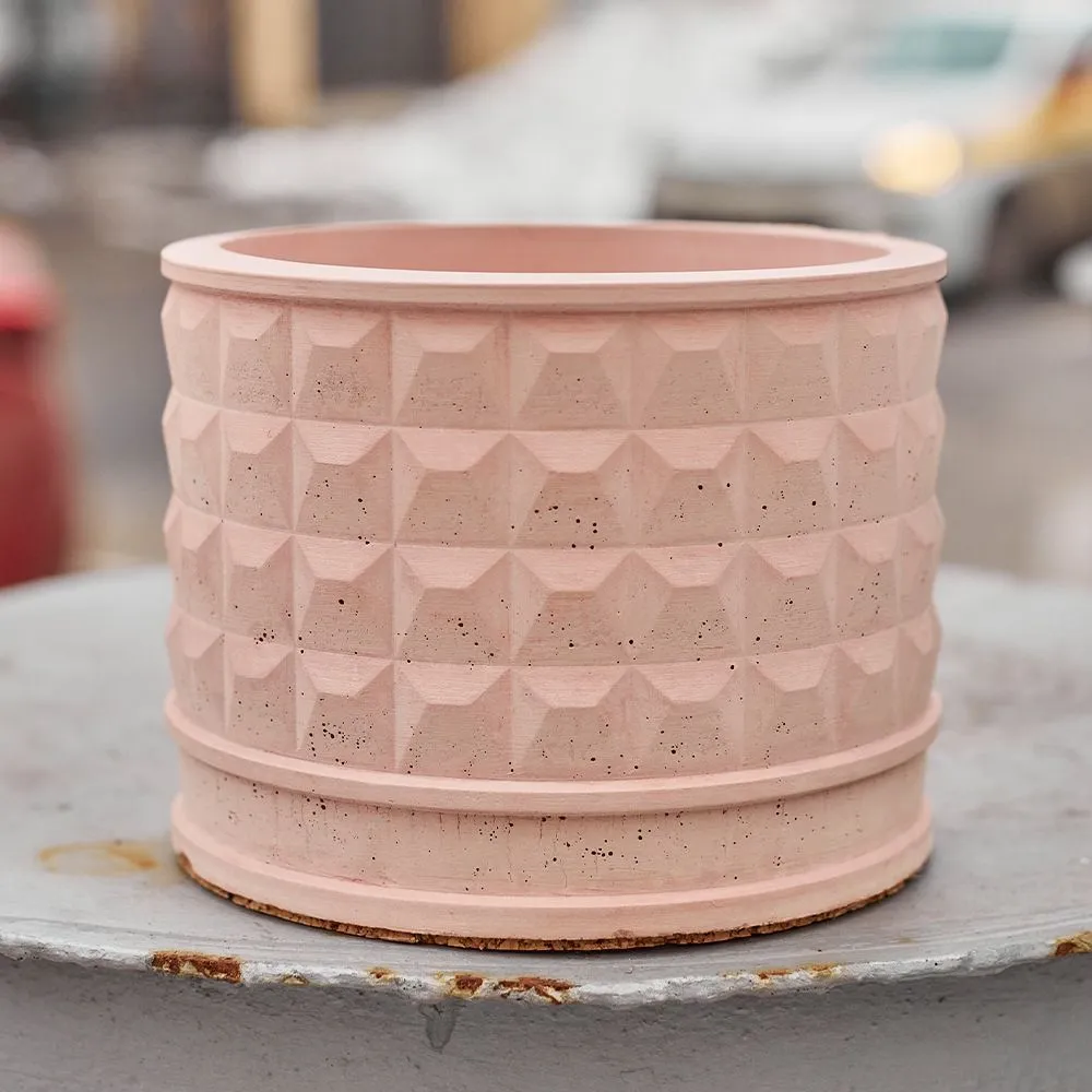 Бетонное кашпо в виде забора ПО-2 розовое - фото 1