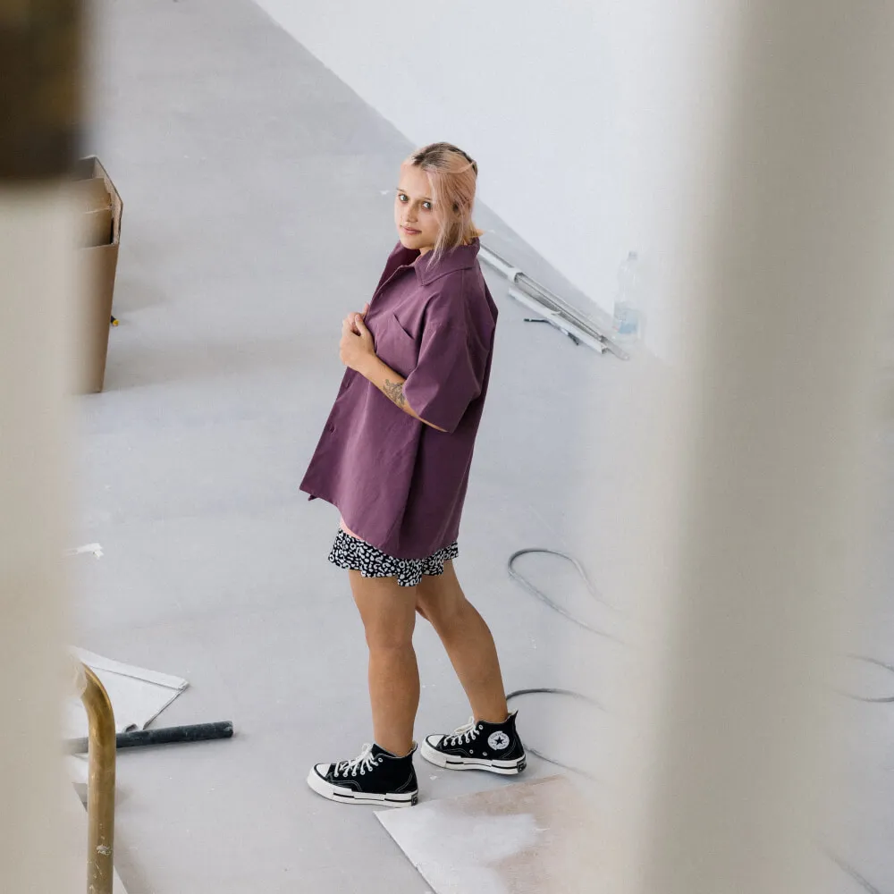 Рубашка с короткими рукавами Friend Function сиреневая - фото 5