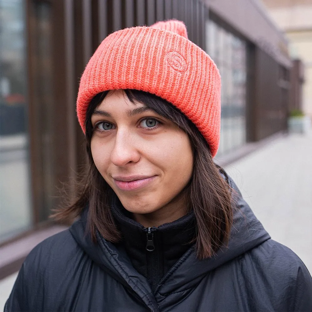 Высокая шапка SHU коралловая - фото 1