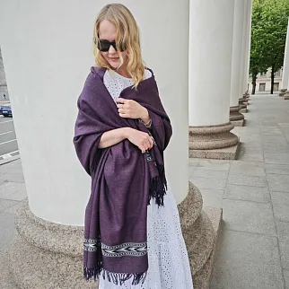 Большой шерстяной шарф Grape Compote Folk 