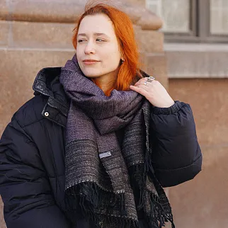 Большой шерстяной шарф Dusty lilac