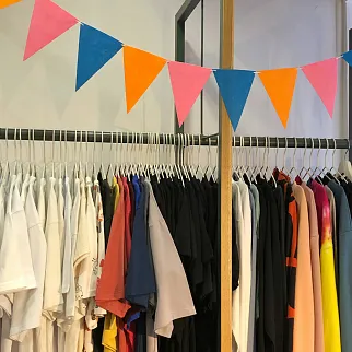 Флажки для вечеринки сине-розово-оранжевые