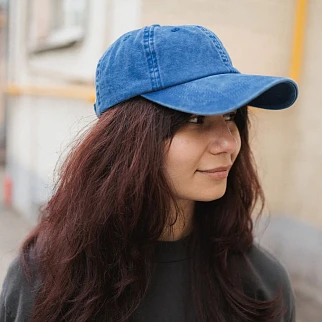 Кепка Friend Function с вышивкой собака с мячом синяя