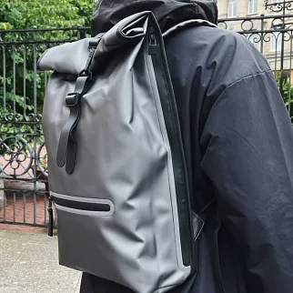 Рюкзак Rains Rolltop Metallic Grey