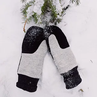 Варежки Friend Function Черно-серые XXL