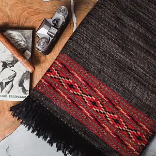 Большой шерстяной шарф Dark Grey Melange Folk