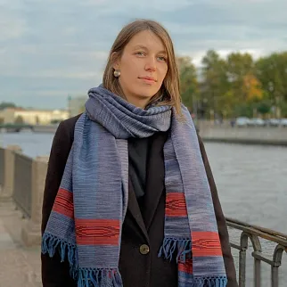 Большой шерстяной шарф Riverside Melange Folk