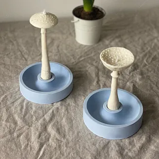 Бетонный подсвечник Unification Love голубой