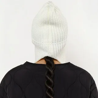 Ушанка-шарф UNU вязаная молочная