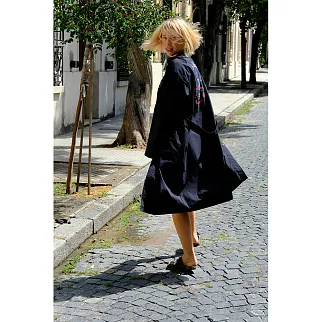 Рабочий халат Friend Function черный с котом