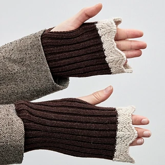 Митенки CHECK YA HEAD кружевные коричневые Т2330/2