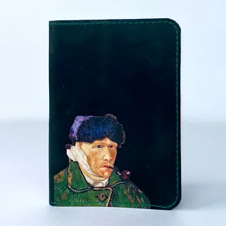 Обложка для паспорта Автопортрет с отрезанным ухом и трубкой