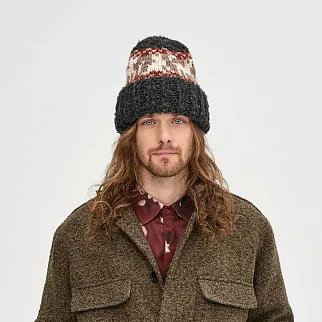 Шапка CHECK YA HEAD серая с рисунком Котики Средневековья Т2159/10