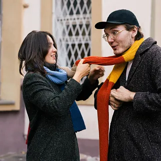 Вязаный шарф Friend Function Синий