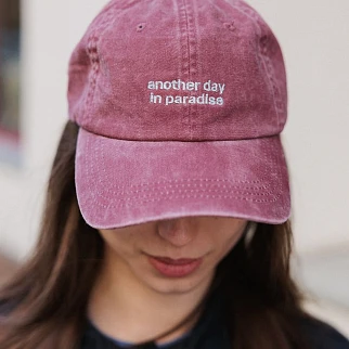 Кепка Friend Function another day in paradise вишневая с серебряной нитью