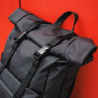 Большой рюкзак-роллтоп Friend Function прорезиненный черный