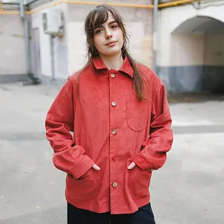 Рубашка вельветовая Friend Function красно-терракотовая