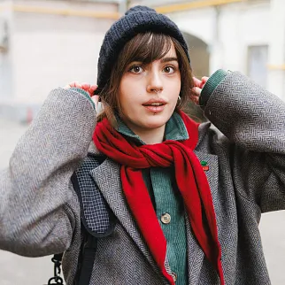 Шапка шерстяная Friend Function Крупной Вязки All Black