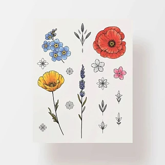 Временная татуировка Wild flowers