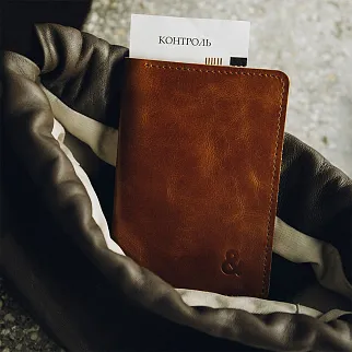 Обложка на паспорт Friend Function коричневая
