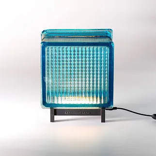 Светильник-стеклоблок циановый