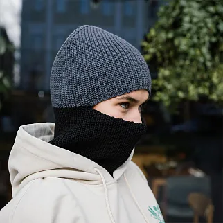Балаклава CHECK YA HEAD шерстяная черная T1719