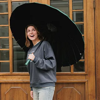 Зонт-трость с автооткрытием 24 ребра зеленый