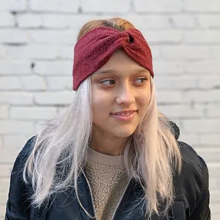 Шерстяная полоска (повязка) на голову Friend Function Красный Меланж