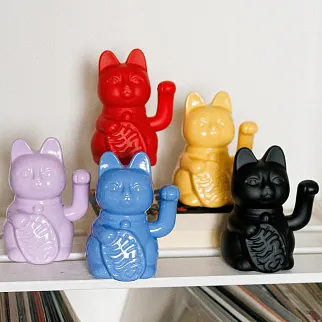 Манэки-нэко - Lucky Cat черный матовый