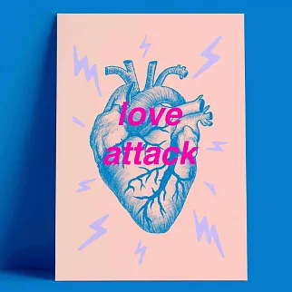 Открытка O Paper Paper Heart attack голубая