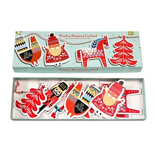 Деревянная новогодняя гирлянда REX