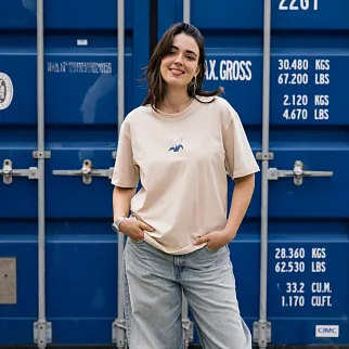 Футболка Friend Function Los Animales бежевая оверсайз